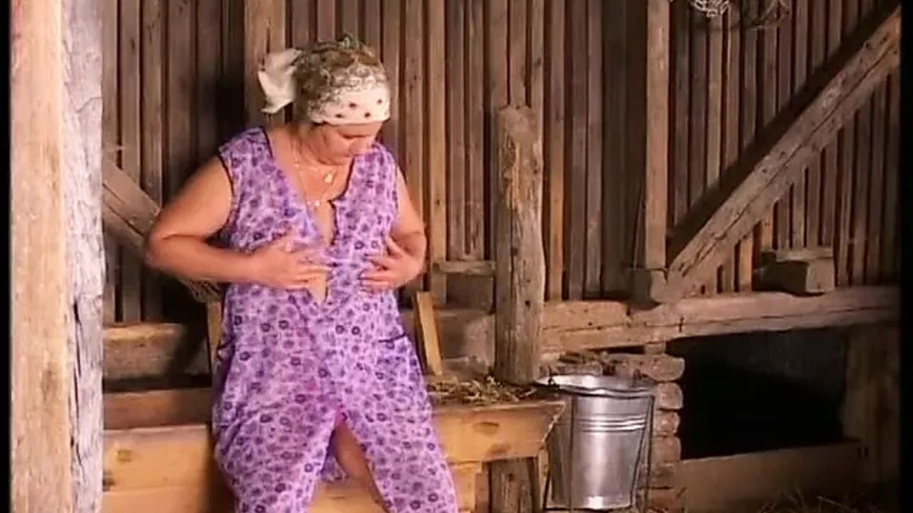 Old farmer's wife ass fucked by the new young worker