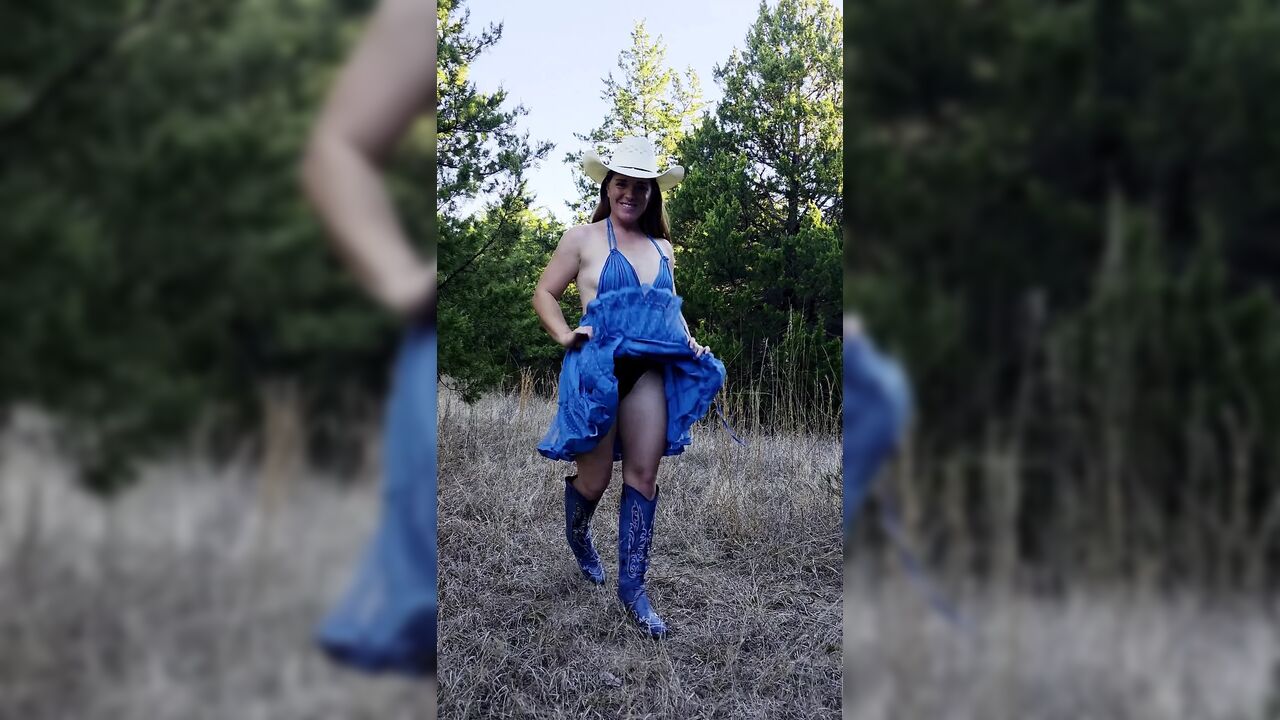 Redhead Slow Strips on Farm Masterbating in Front of You