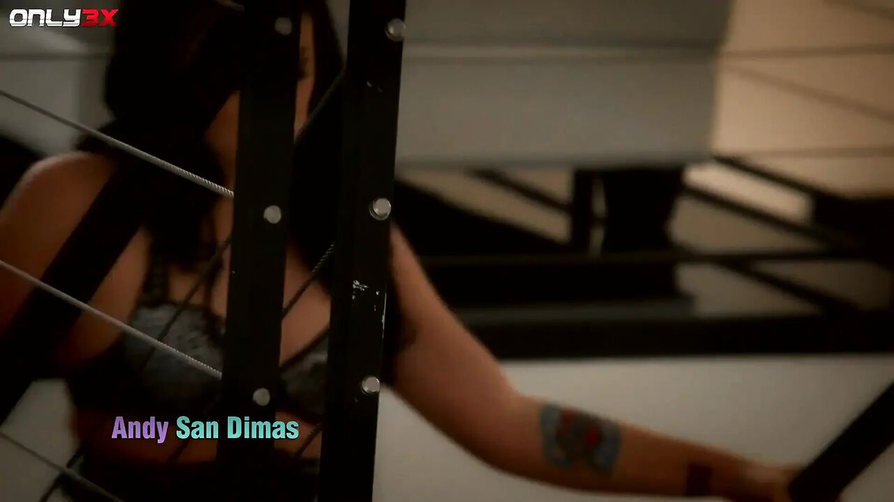 Andy San Dimas in kinky leather outfit getting both her holes filled with big cock