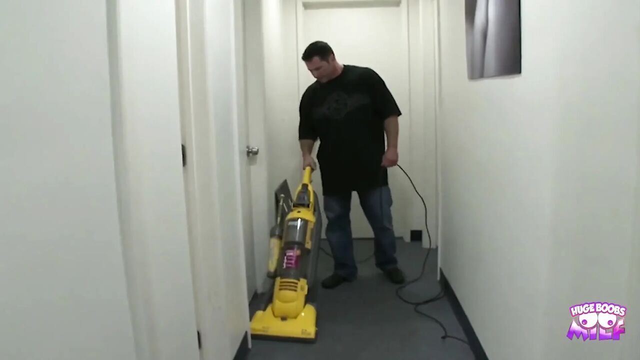 The Cleaning Guy Caught the Cute Babe Masturbating and She Lured Him Into Wild Sex