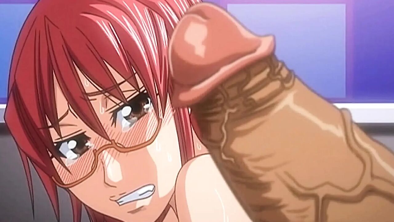 Hairy Giant Cock for a Naughty Redhead Bitch with Glasses (Hentai)