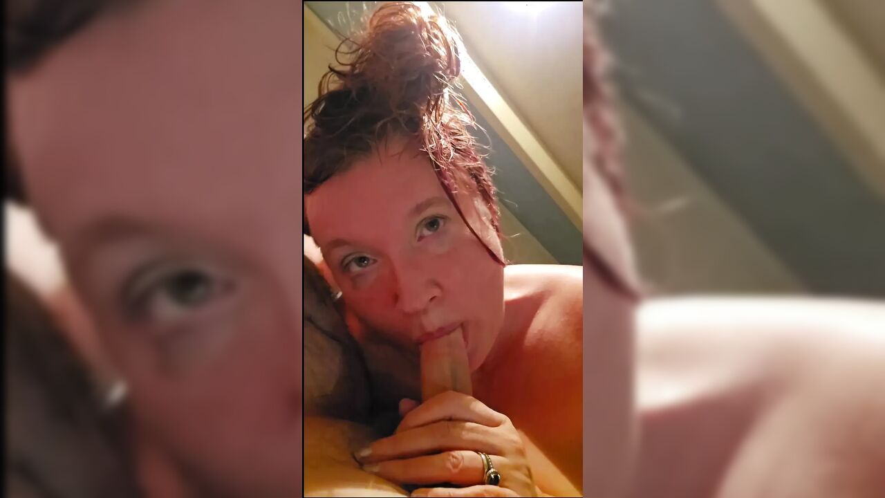 Amazing wife sucks my cock and takes a huge load