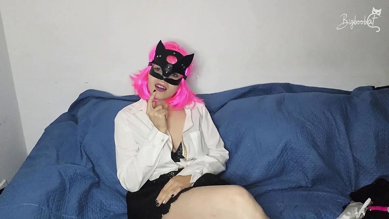 Just me, my mask, and my big tits a solo session