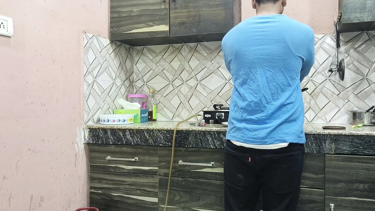 Beautiful Indian Step Mom Pussy and Ass Fucked Hard by Step Son While He Is in Kitchen to Seducing