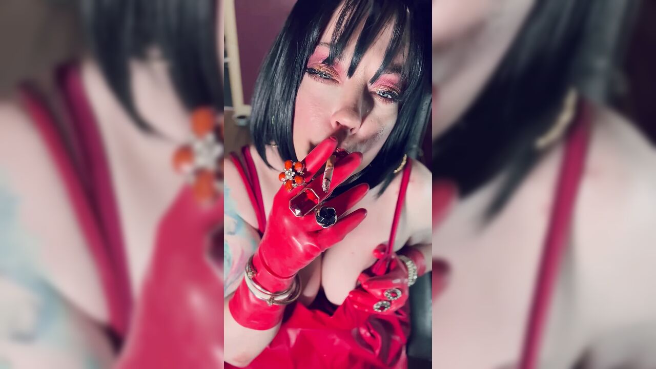 A Gloved Smoking Video From Tina Snua - Your Mistress Wants You To Watch Her Smoke In Leather & Latex Gloves
