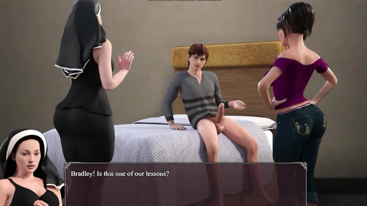 MILF Threesome with a Sexy Nun