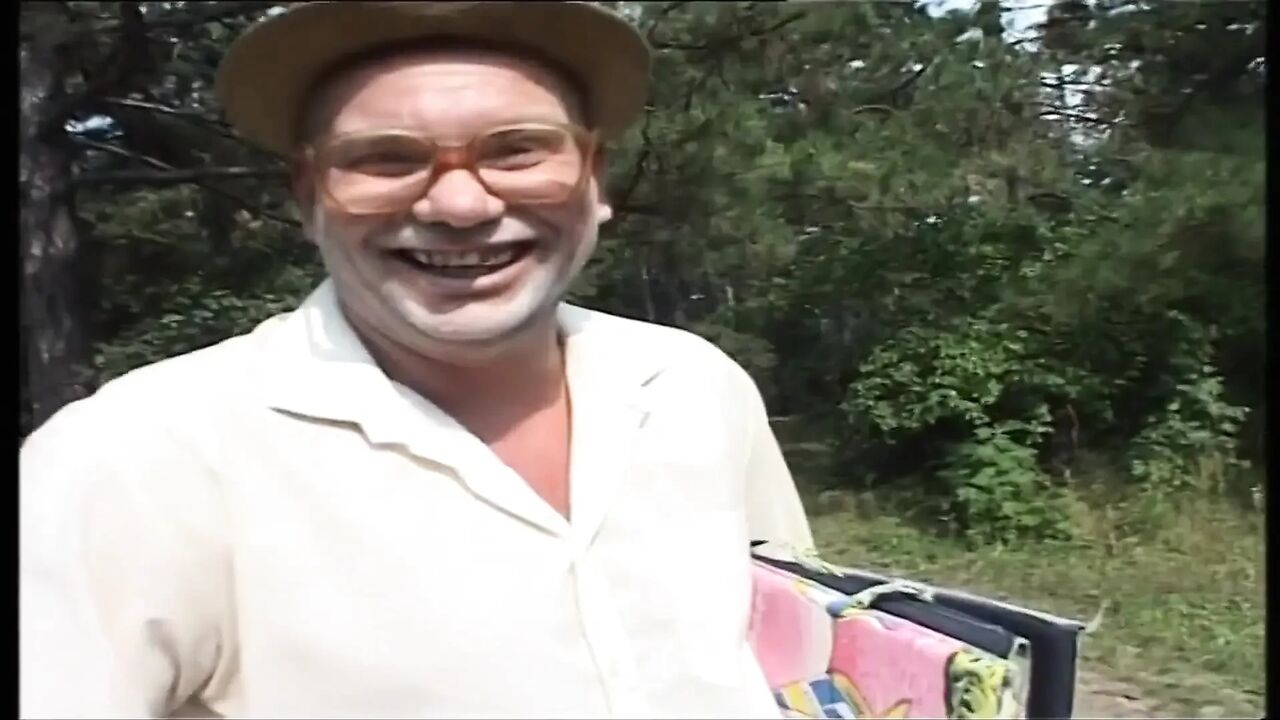 Teen Mariann Pisses and Fucks Horny Grandpa Outdoors
