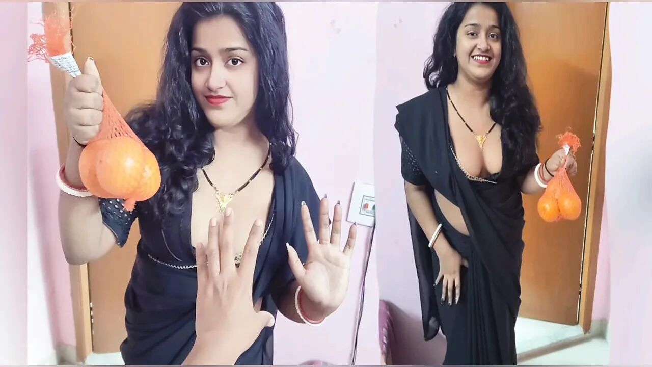 Hot desi bhabhi brought apples for her brother-in-law