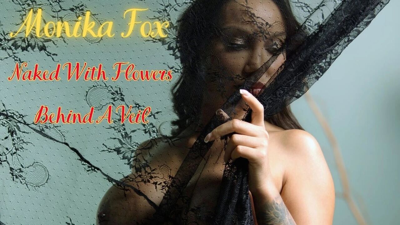 Monika Fox Naked with Flowers Behind a Veil