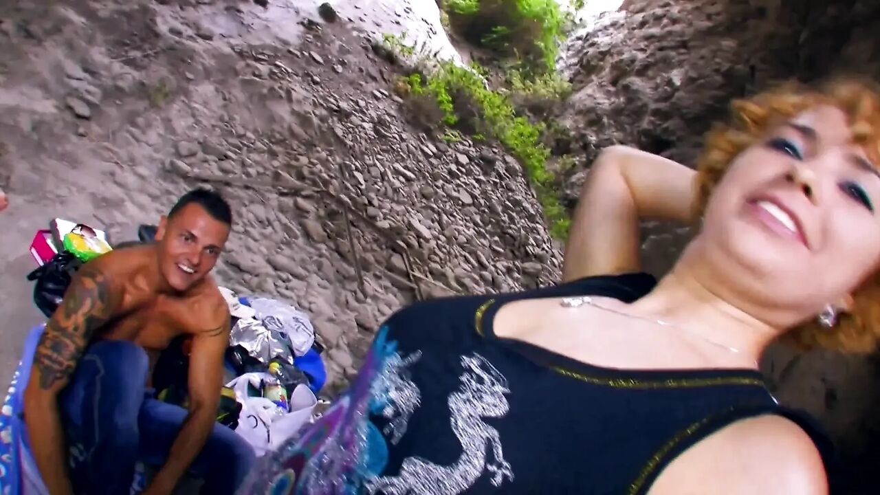 Chubby French college girl fucked outdoors