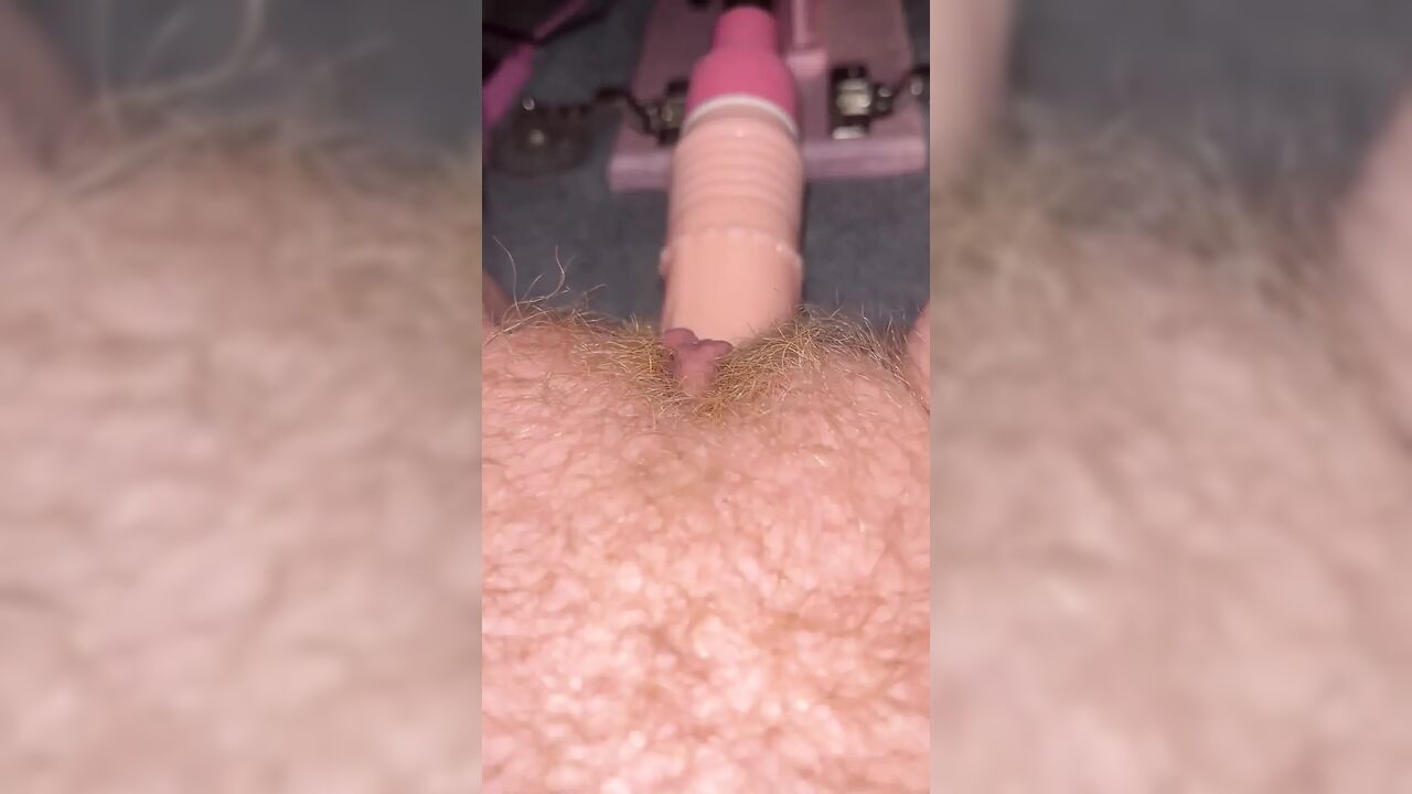 POV:pretty Hairy Red Pussy Getting Fucked by Sex Machine