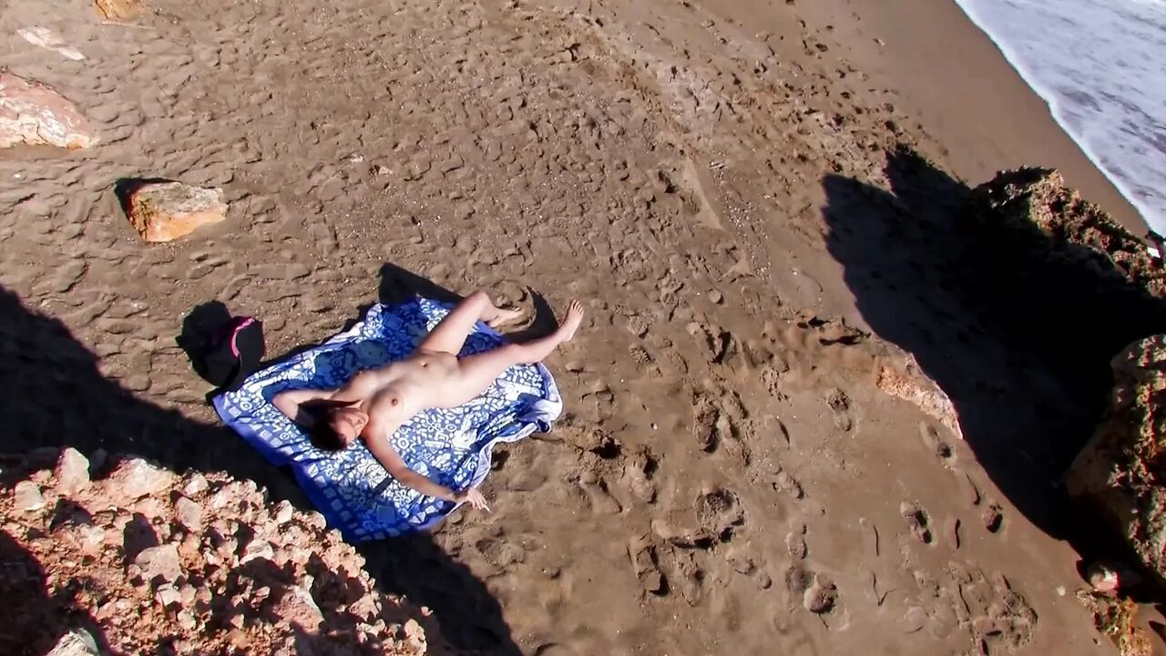 caught sunbathing naked on the stand - the punishment was a horny fuck