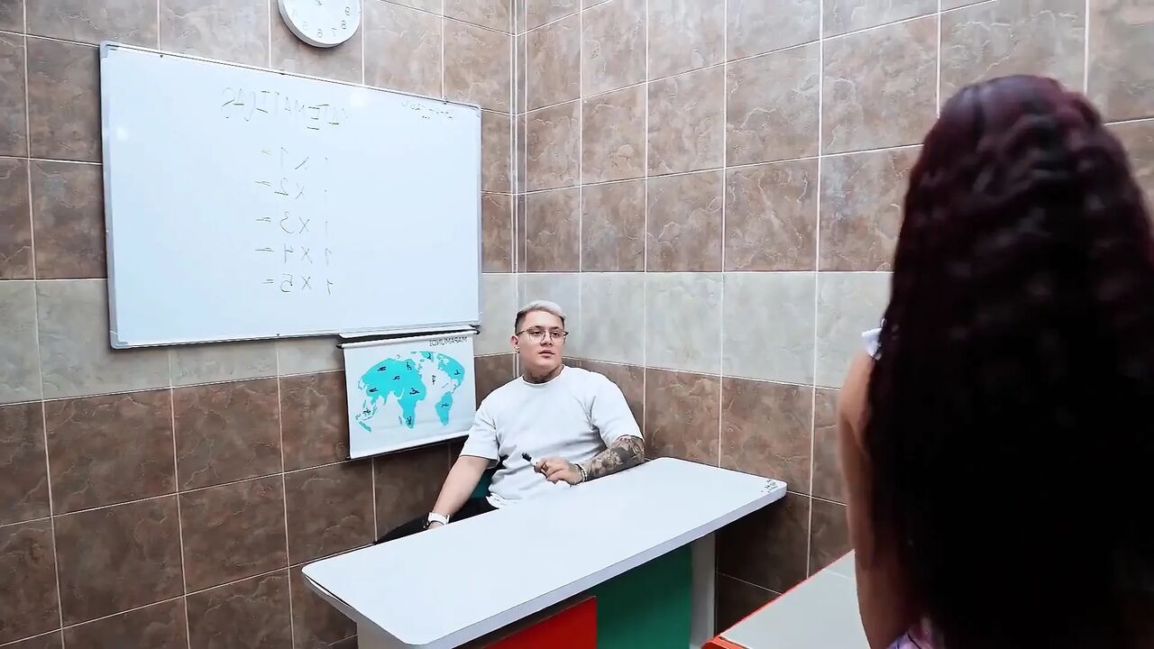 Student Girl Lets Her Milk Ass Filled by a Teacher to Be Approved