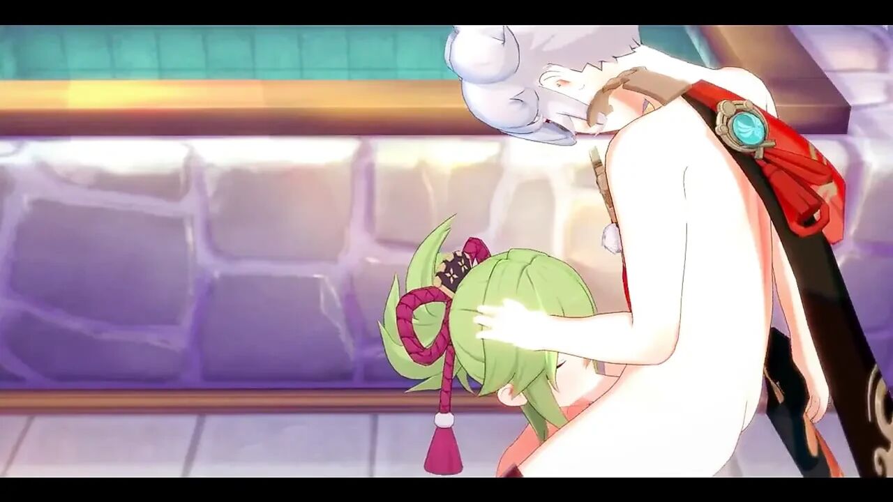 Genshin Impact Hentai - Kazuha X Kuki Shinobu Blowjob and Fucked with Creampie - Japanese Asian Manga Anime Game Porn