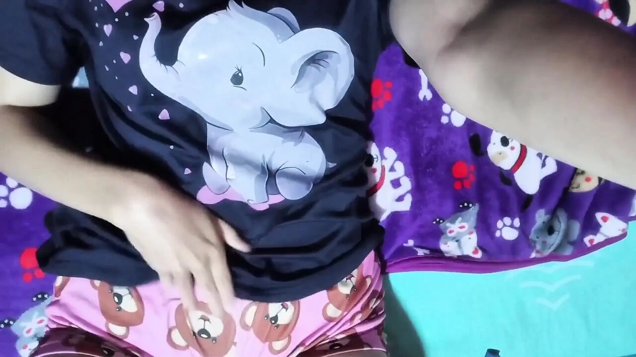 Colombian Girl Masturbating Alone and Moaning While Watching a Porn Movie