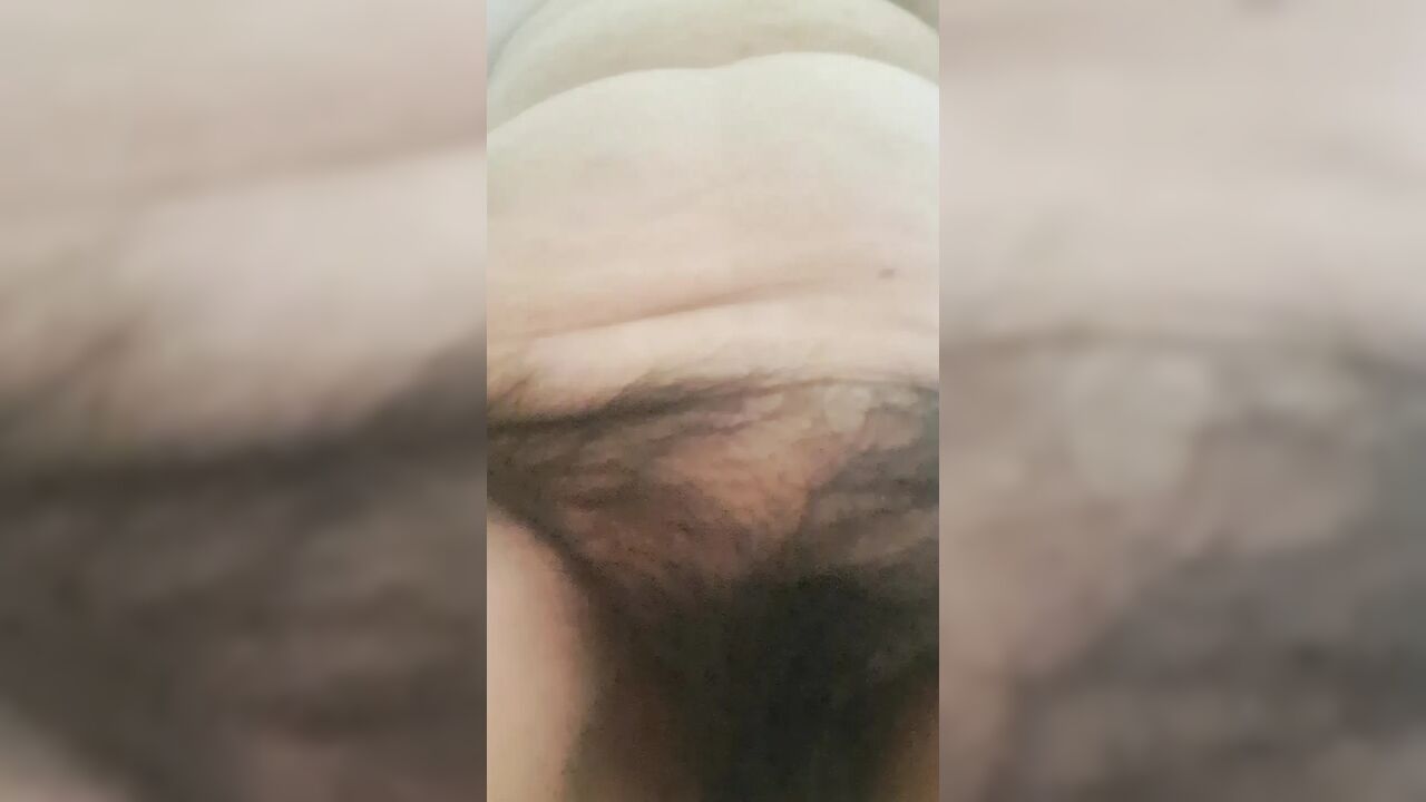 Before the shower, Mom's hairy pussy is hot