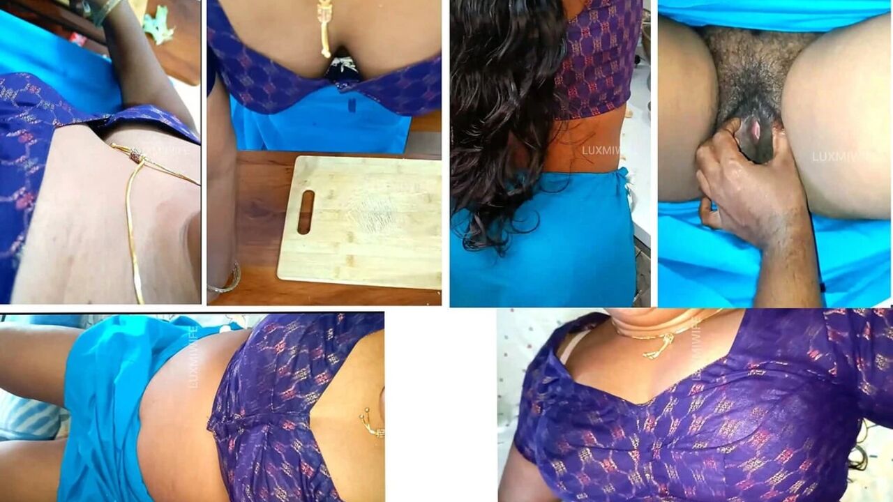 Sexy Cooking in Blouse Petticoat & Pussy Show