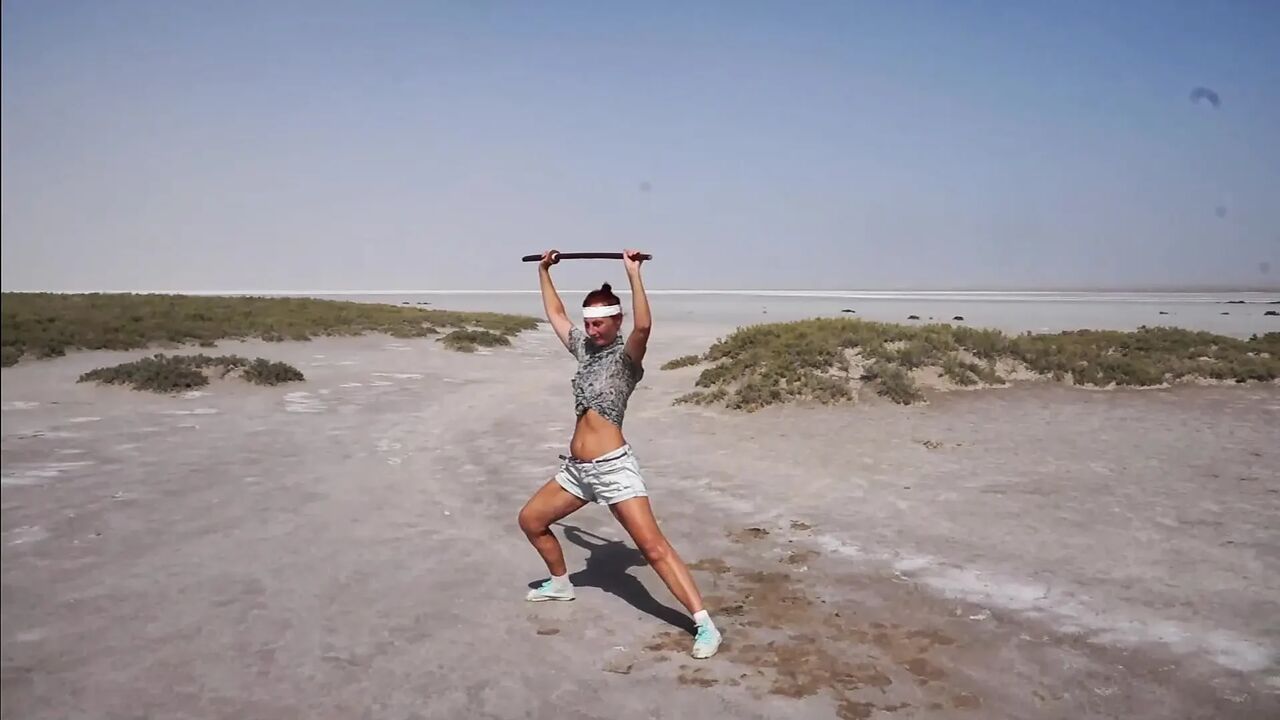 Katana on the Elton salt lake