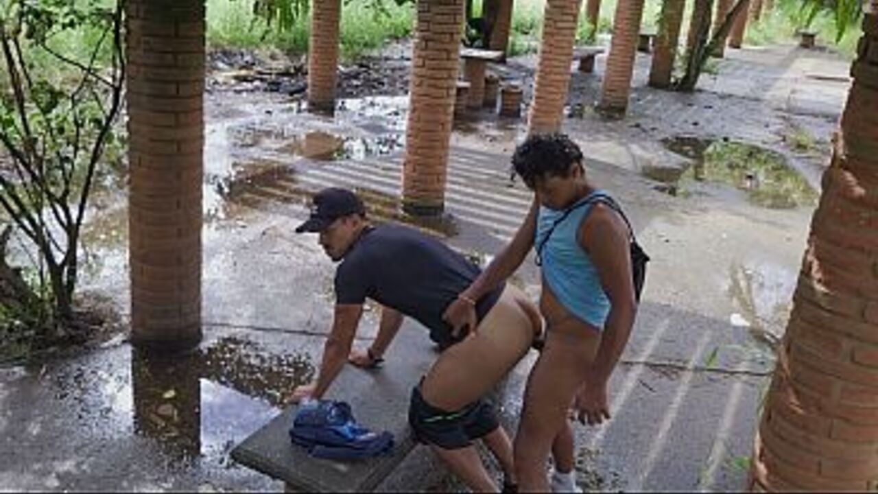 Giving head on a park bench to that thug.