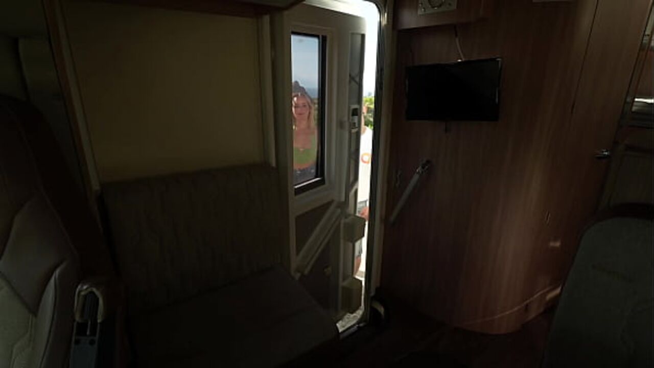He gets pumped while driving the camper van