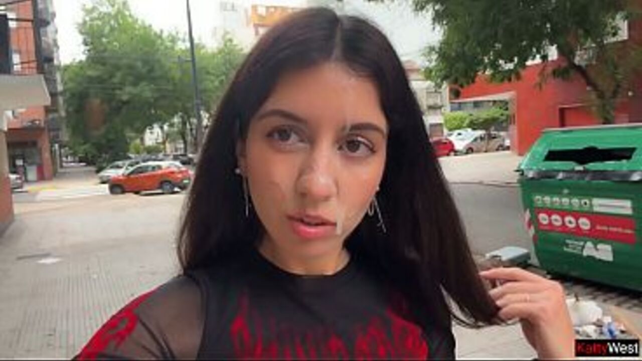 I love to Walking Covered in Cum ! Please Cum on my Face! - Public Cumwalk on Street