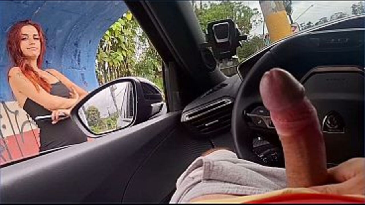 A risky masturbation session in the street for a student who was at the bus stop.