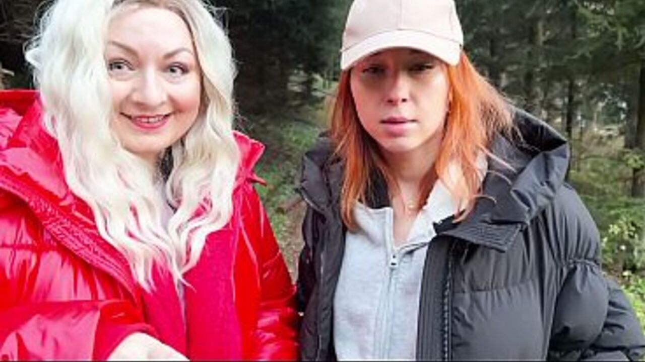Step Mom and Stepdaughter on the street don't mind earning some extra cash - Public Agent