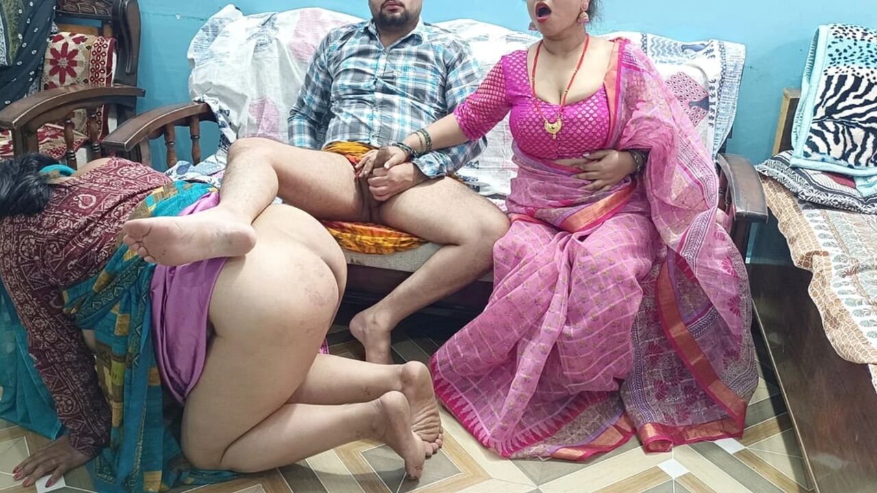 Indian Best Threesome Sex! Fucking With Maid And Daughter In law