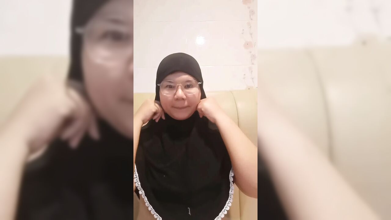 Hijab stepmother video calls with an affair