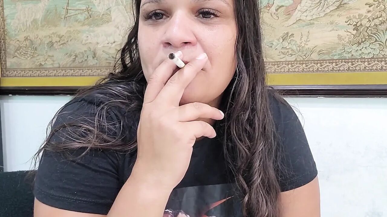Performing Fetish by Smoking and Cumming