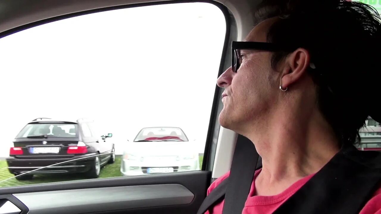 Hard sex in car with tattooed busty MILF