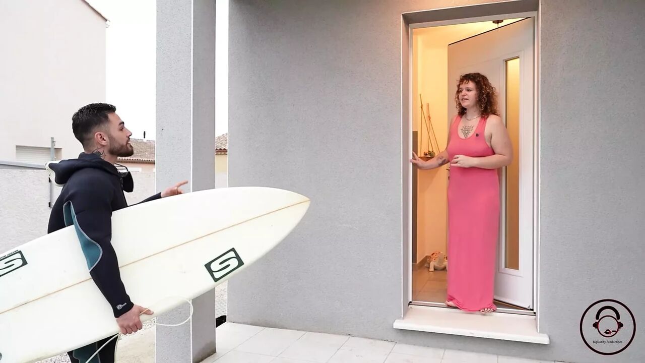 Charline the Seductress Gives in to Her Surfer Neighbor