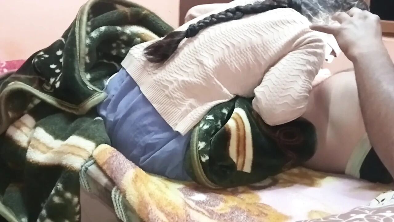 My cute stepsister share her bedroom and give me blowjob before hard fucking and sucking