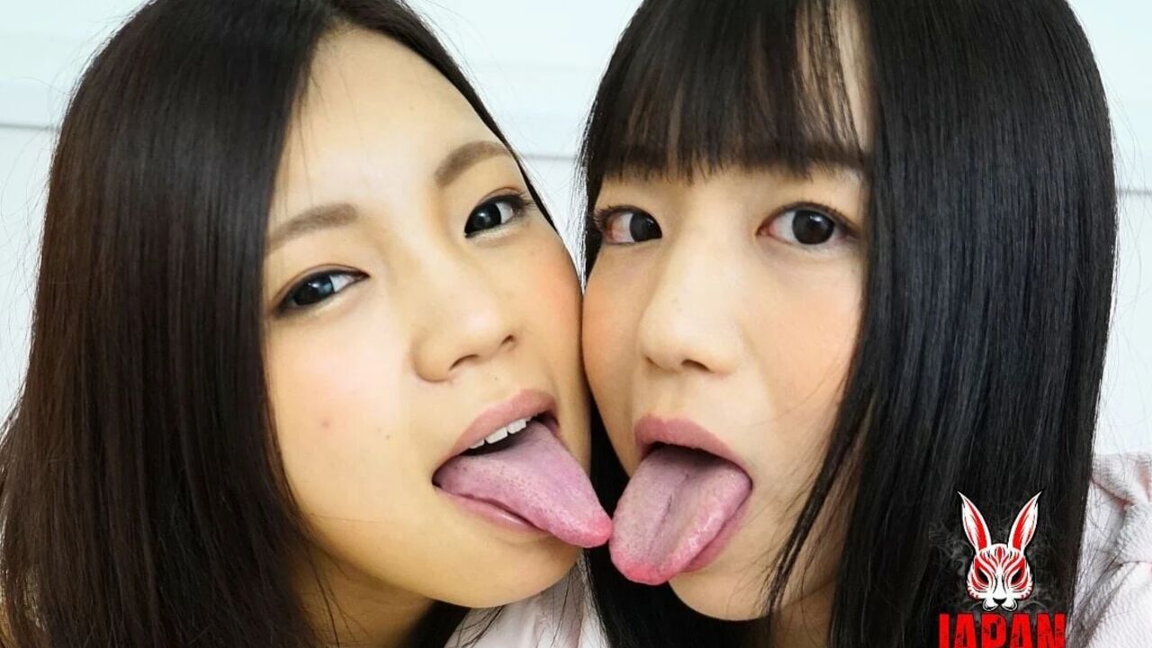 french kiss temptations: a sensual encounter of long tongues in lesbian tongue- piston- kissing
