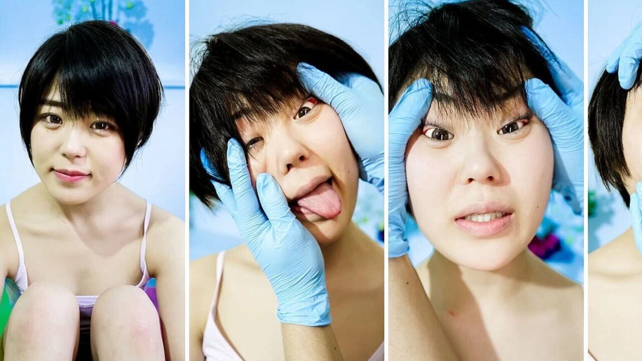 Tsugumi's Flexible Show: Playtime with Blue Gloves