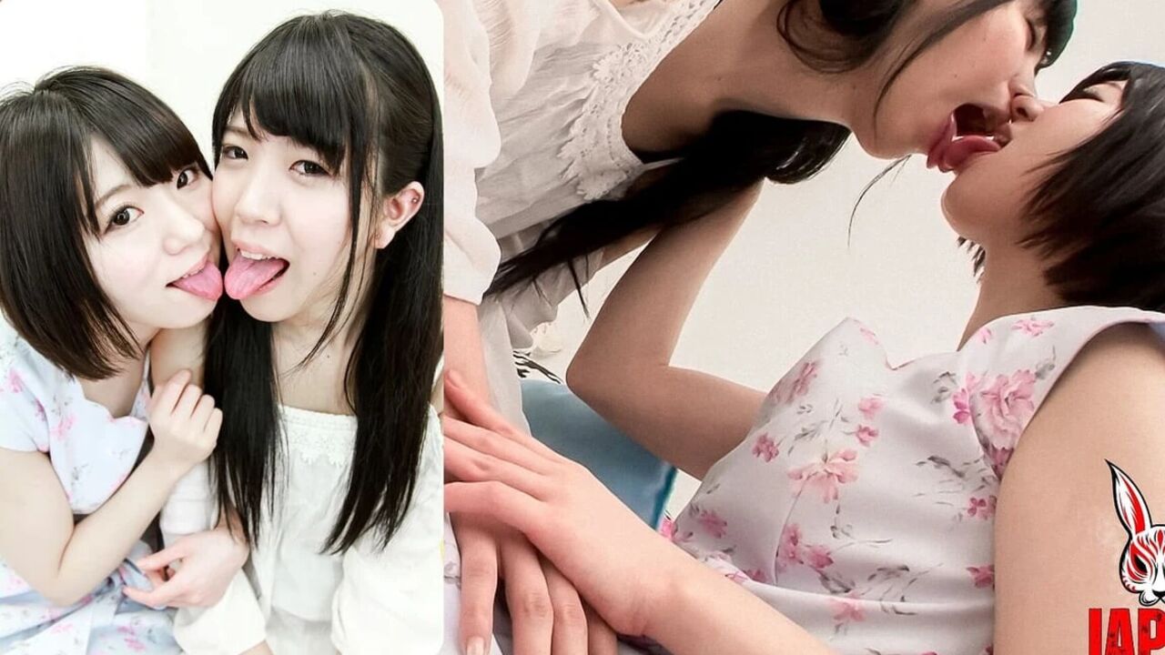 First Meeting: From Blushing Faces to Intense Saliva Exchange Lesbian Kisses, and Even Swallowing Cumshots - Mio & Reina