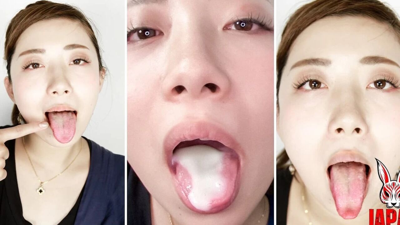 Amateur Azusa's Oral Exhibition: Tongue Cleaning and Ending in It