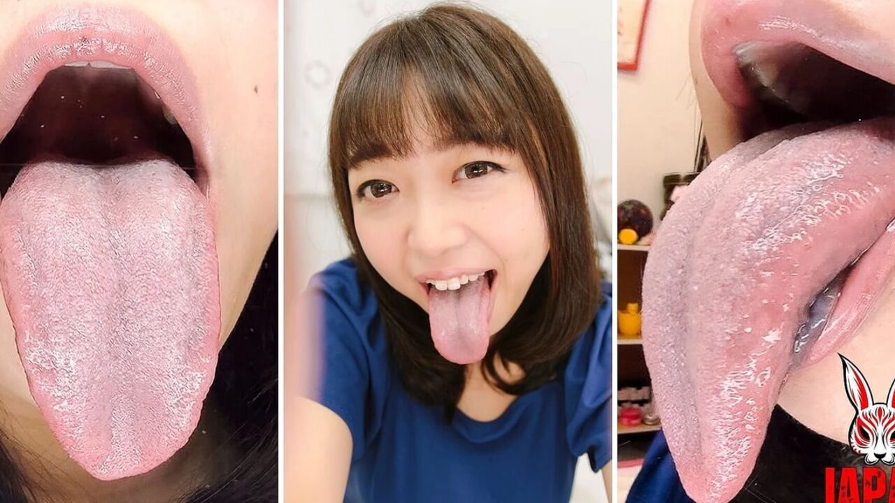 Yuka Asami Licks Your Face with Her Wet, Drooling Tongue. Open Your Mouth... Her Spit Is Yours Now. Virtual Kisses in POV.