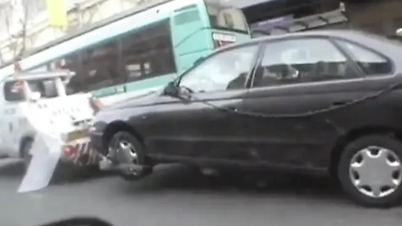 French lez girls having fun in the car