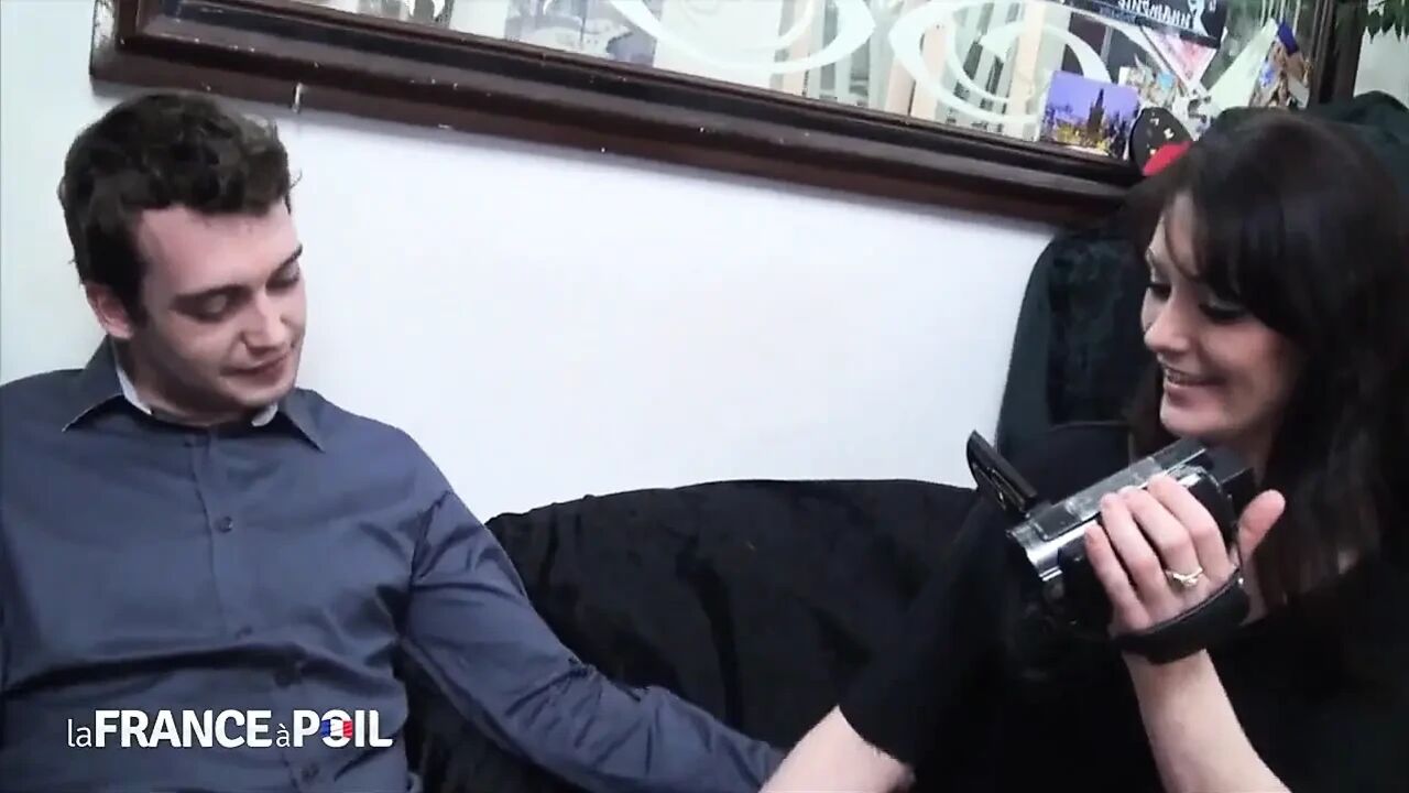 Hot brunette makes sex tape with horny young prick