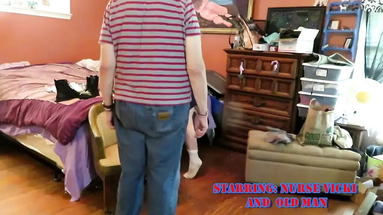 Nurse Vicki Getting Dressed in Police Outfit