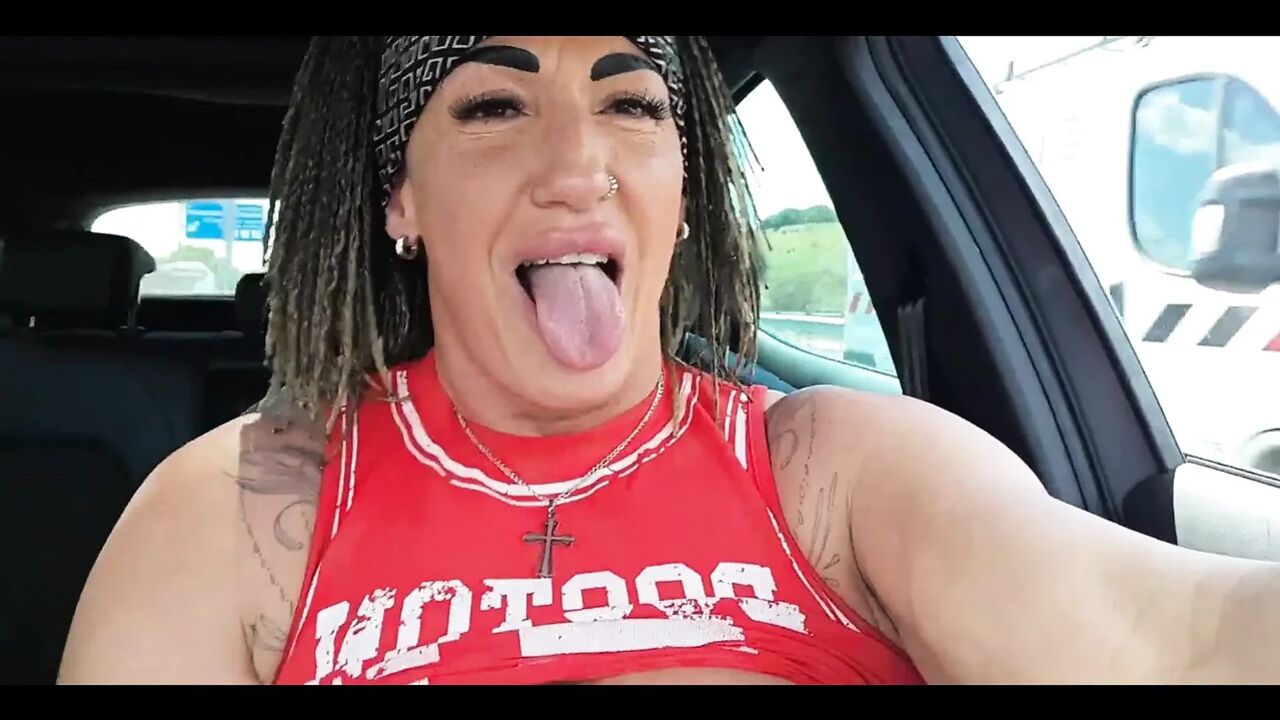 I Take Out My Tits and Fuck Myself in the Car so They Can See Me