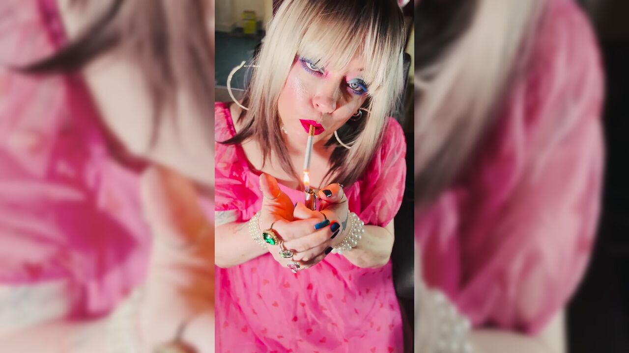 This Blonde Princess, Tina Snua, Sparks Up A Cigarette & Smokes For Her Princes! Smoking BBW