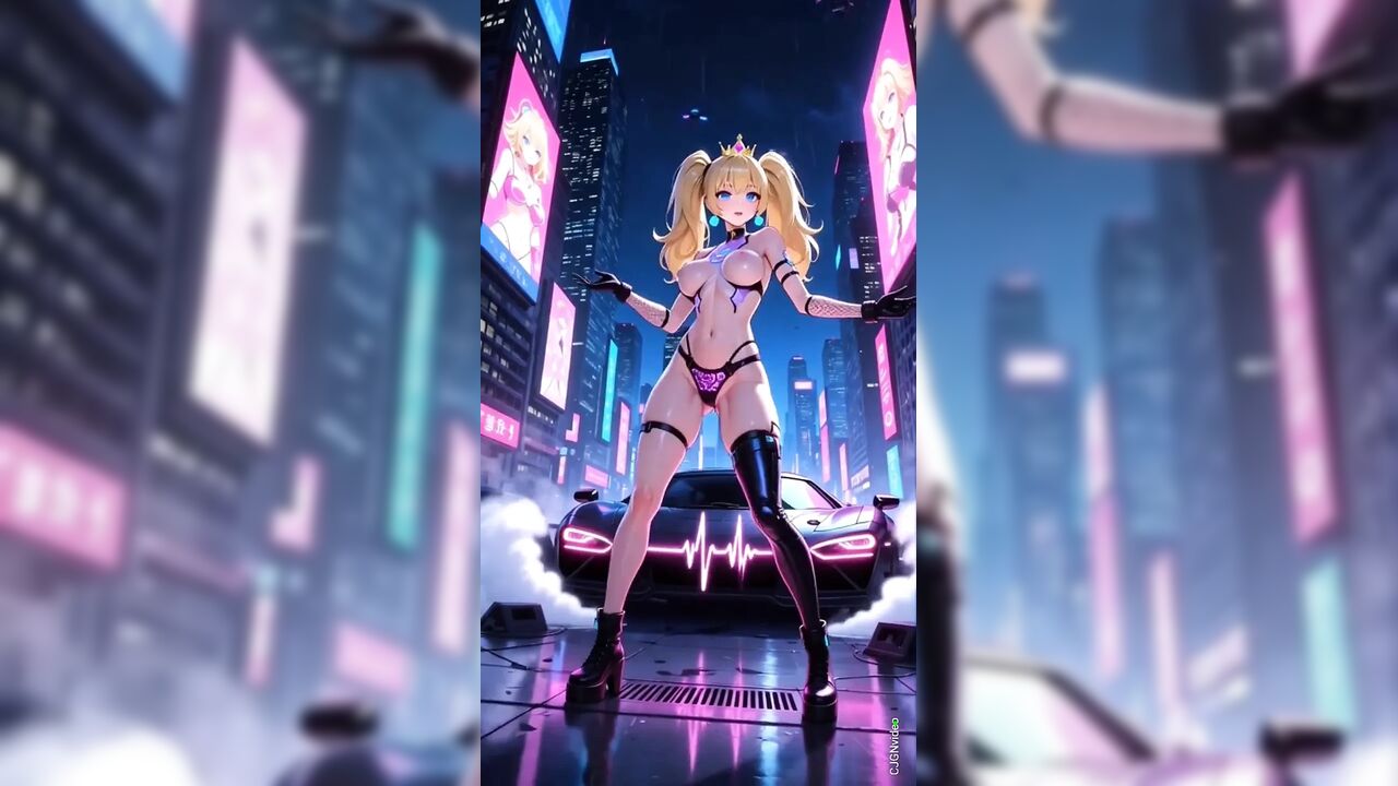 108 Princess Peach cyberpunk version dance (Ai animation)