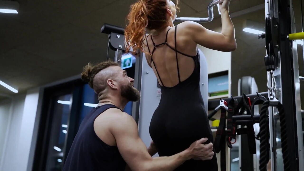 Redhead Wife Stretch by Perverted Pt for a Gym Membership