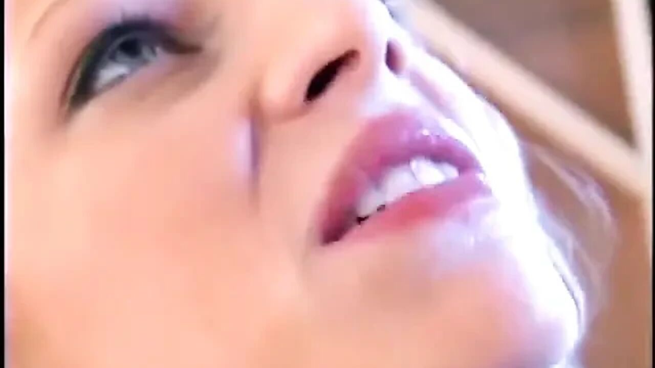 Vintage blonde gives hot 90s messy blowjob