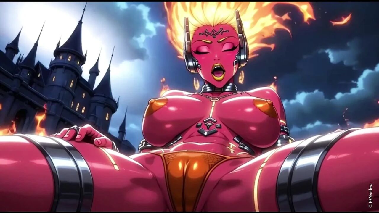 Fire element demon sexy pose (Ai animation)