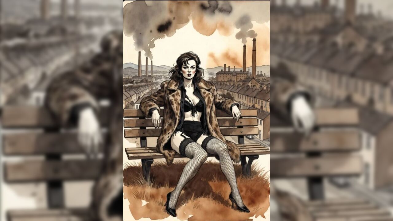 Harrison Marks Presents: Sexy Smoking in a shabby Fur Coat & Fishnet stockings