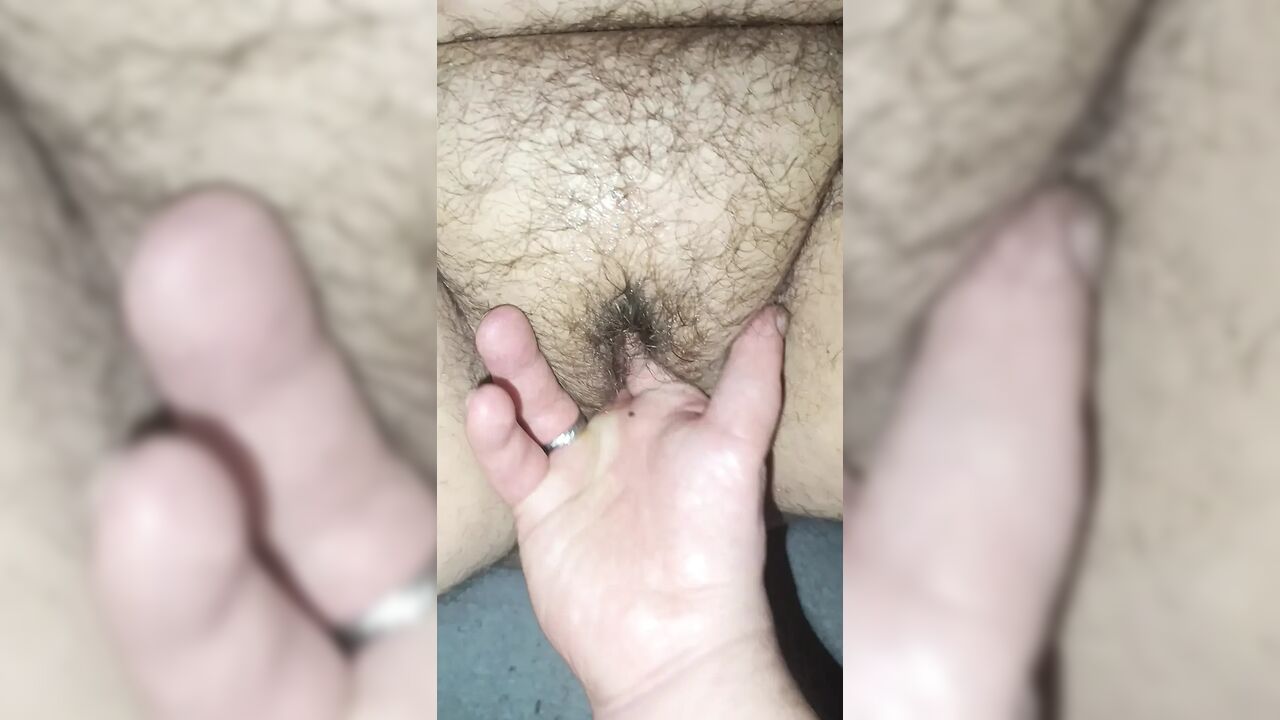 Stepsister gets fingered by stepbrother. The Hairy Cunt