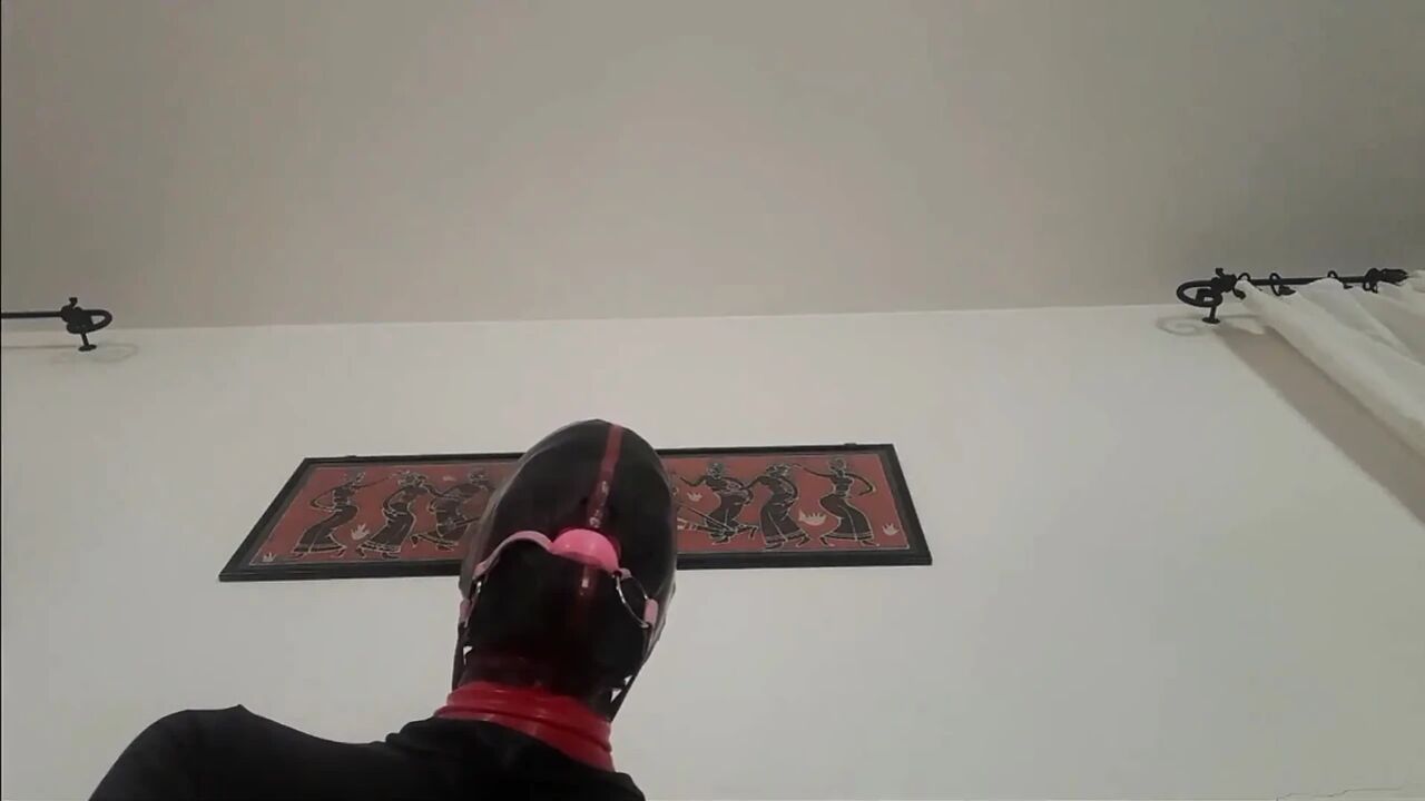 Laura is gagged with a lips mouth gag, throath fucked for long time and swallows cum